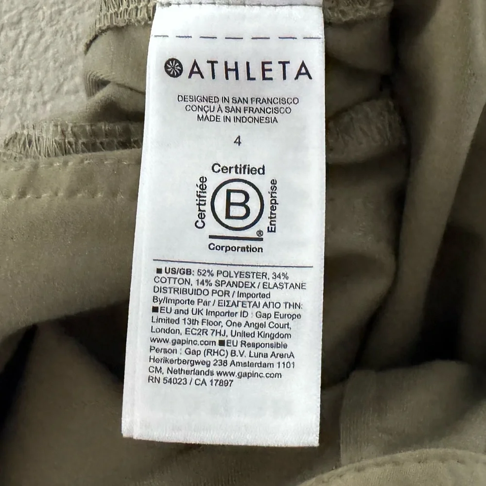 Athleta Skyline Barrel Pants 4 Olive Green Casual Sporty Minimalist Comfort Chic - Picture 13 of 14